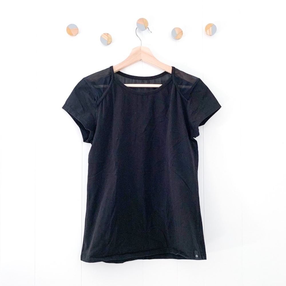 Satva Yoga Baby Mesh Back Tee Black | L